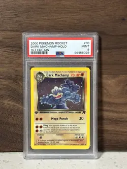 Pokemon Dark Machamp Holo Rare TCG 1st Edition PSA 9 Mint - Image 1