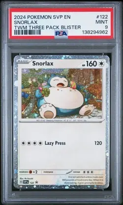 2024 POKEMON SVP EN-SV BLACK STAR PROMO #122 SNORLAX PSA 9 - Image 1