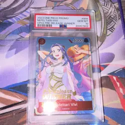 Bandai Nefeltari Vivi [Winner] OP03 Pre-Release Promo PSA 10 One Piece CCG 2023 - Image 1