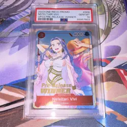 Bandai Nefeltari Vivi [Winner] OP03 Pre-Release Promo Foil PSA 10 #009 ONE PIECE - Image 1