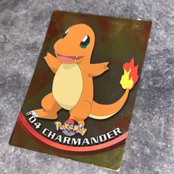 1999 Topps Pokemon T.V. Charmander #4 Blue Logo Holo Rare TCG Card Holographic - Image 2