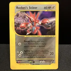 Pokemon TCG 2002 Rocket’s Scizor Best of Game Promo Card #4 LP Ink Dot Error 🫟 - Image 1