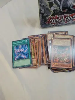 Vintage 90's Yu-Gi-Oh Cards 222 Card Lot w/vintage Tin from 1996, NOT Searched - Image 2
