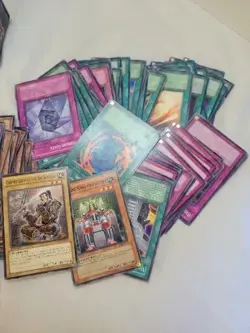 Vintage 90's Yu-Gi-Oh Cards 222 Card Lot w/vintage Tin from 1996, NOT Searched - Image 5