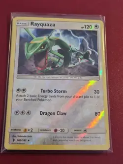 Pokemon Sun Moon Guardians Rising Rayquaza 106/145 Rare Reverse Holo TCG Card - Image 1
