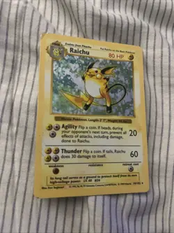 Pokemon Raichu Holo Rare Shadowless Base Set #14 - Image 1