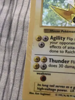 Pokemon Raichu Holo Rare Shadowless Base Set #14 - Image 3