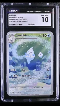 Pokemon Vanillish Illustration Rare 112/086 White Flare CGC 10 - Image 1