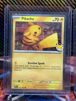 Pikachu Stamped Pokemon Day 2026 051/162 Cosmos Holo Promo NM TEF 51 x4 - Image 2