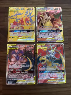 Lot of 4 NM Tag Team Pokemon Cards - Image 1