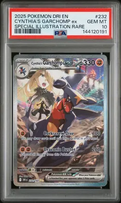 2025 POKEMON DRI EN-DESTINED RIVALS #232 CYNTHIA'S GARCHOMP EX PSA 10 - Image 1