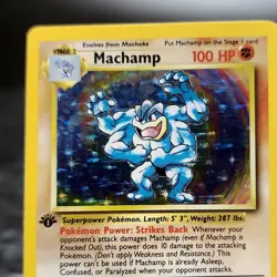 1st Edition Machamp Base Set Holo 8/102 German Machomei WOTC Pokemon NM Vtg - Image 2