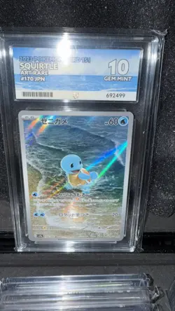 Pokemon TCG Squirtle AR 170/165 - Japanese Scarlet & Violet 151 ACE 10 GEM MINT - Image 1
