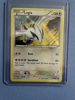 Lugia XY156 Holo Black Star Promo Pokemon Card - Moderately Played - Image 1