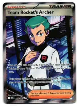Team Rocket's Archer 223/182 - Ultra Rare Destined Rivals Pokemon TCG - NM Card - Image 1