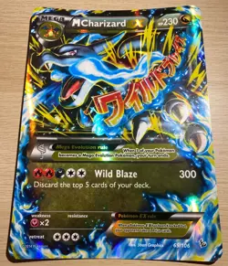 Pokemon Mega-Charizard-EX TCG Flashfire Holo Card 69/106 Jumbo Card - NM - Image 1
