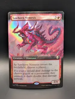 MTG - Sawhorn Nemesis - EXTENDED ART RIPPLE FOIL - Creature - M3C #60 - Rare - Image 1