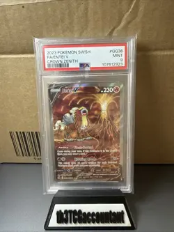 Entei V GG36/GG70 Sword Shield Crown Zenith Pokemon PSA 9 - Image 1