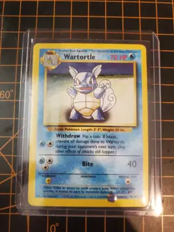 Wartortle 42/102 Base Set Pokemon TCG Wizards Of The Coast With Top Loader - Image 1