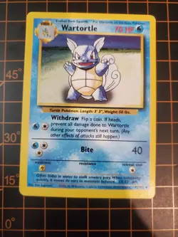 Wartortle 42/102 Base Set Pokemon TCG Wizards Of The Coast With Top Loader - Image 2