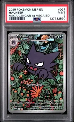 2025 PSA 9 Graded Pokemon Haunter 027 Mega Gengar EX Mega Battle Deck - Image 1