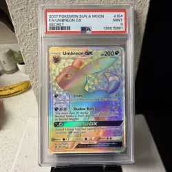 2017 Pokemon Sun & Moon Umbreon GX 154/149 Secret Rare PSA 9 - Image 3