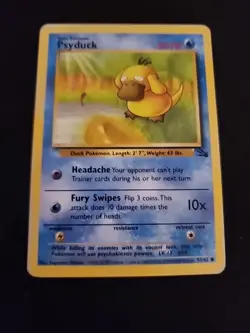 Psyduck 53/62 Fossil 4th Print Pokemon TCG 1999-2000 LP - Image 3