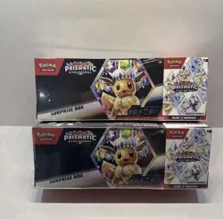 Lot Of 2 Pokemon Prismatic Evolutions Surprise Box+Booster Bundle Sams Club Set - Image 1