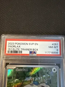 Pokemon TCG Snorlax SVP 051, Scarlet Violet 151 Promo PSA 8 - Image 4