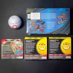 Pokemon Mega Charizard UPC + 2026 Poke Day + 3-pack Blister + PokeBall Tin (E25) - Image 2