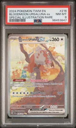 [PSA 8] Bloodmoon Ursaluna ex 216/167 Twilight Masquerade Illustration POKEMON - Image 1