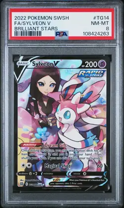 [PSA 8] Sylveon V TG14/TG30 Brilliant Stars Trainer Gallery Alternate POKEMON - Image 1
