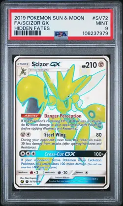 [PSA 9] Scizor GX SV72/SV94 Hidden Fates Shiny Secret Rare Full Art POKEMON - Image 1