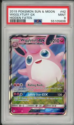 2019 Pokemon Sun & Moon Hidden Fates Wigglytuff GX #42 PSA 9 - Image 1