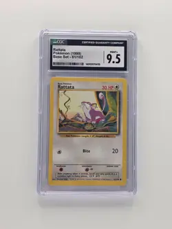 1999 POKEMON BASE UNLIMITED RATTATA PSA 9.5 MINT 61/102 WOTC - Image 1