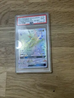 PSA 9 Pokemon TCG Lycanroc GX (Rainbow) 155/147 Sm-Burning Shadows Secret Rare - Image 2