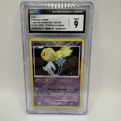 2008 CGC 9 MINT Legends Awakened Uxie Cross. Holo #43/146 League Promo - Image 1