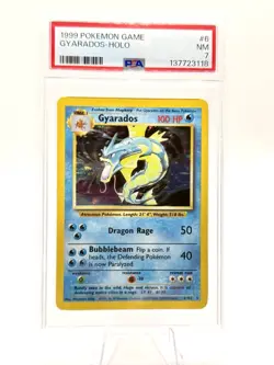 1999 POKEMON BASE SET UNLIMITED #6 GYARADOS-HOLO PSA 7 - Image 1