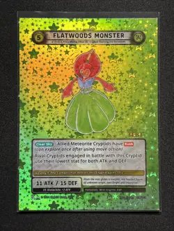 TEST CARD 2025 Cryptid Camp TCG Kickstarter Flatwoods Monster Borderless Holo - Image 1