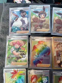 Lot of 13 Pokemon full art trainer cards (6 are rainbow). Great condition! - Image 4