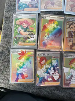 Lot of 13 Pokemon full art trainer cards (6 are rainbow). Great condition! - Image 5
