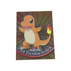 Pokemon 1999 Charmander #04 Topps Holo Card 1st Printing Blue Logo - Image 1
