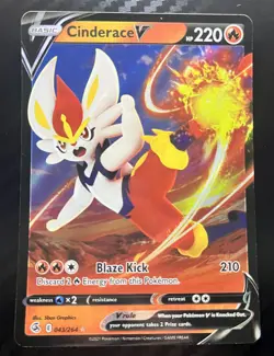 Cinderace V - 043/264 - Pokemon Fusion Strike Sword & Shield Ultra Rare Card NM - Image 1