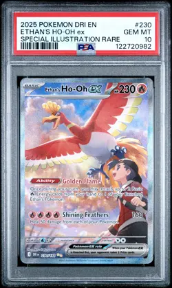 Pokemon Card Ethan's Ho-oh EX 230/182 SIR Destined Rivals PSA 10 - Image 1