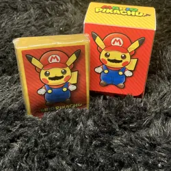 Pokemon Mario Pikachu Pokemon Center Deck Box & Card Sleeves - Image 1