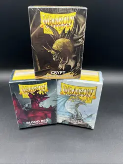 DRAGON SHIELD PROTECTIVES SLEEVES, NEW / SEALED LOT OF 3 - Image 1