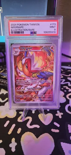 2024 POKEMON TWM EN-TWILIGHT MASQUERADE ILLUSTRATION RARE #173 INFERNAPE PSA 9 - Image 1
