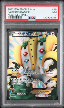 2012 Pokemon Black & White Regigigas Full Art Next Destinies 99/99 PSA 7 NM - Image 1