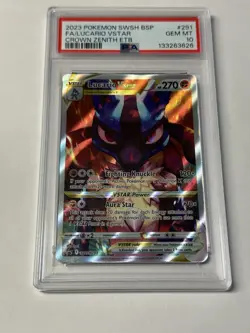 2023 POKEMON SWSH BLACK STAR PROMO #291 FULL ART/LUCARIO VSTAR PSA 10 & BONUS!! - Image 3