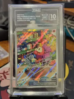 Fuecoco 201/193 Sv02 Paldea Evolved Illustration Rare Pokemon Tag 10 Gem Mint - Image 1